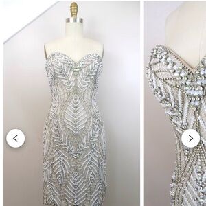 Terani Couture Elegant Beaded Evening Dress size 8/ medium